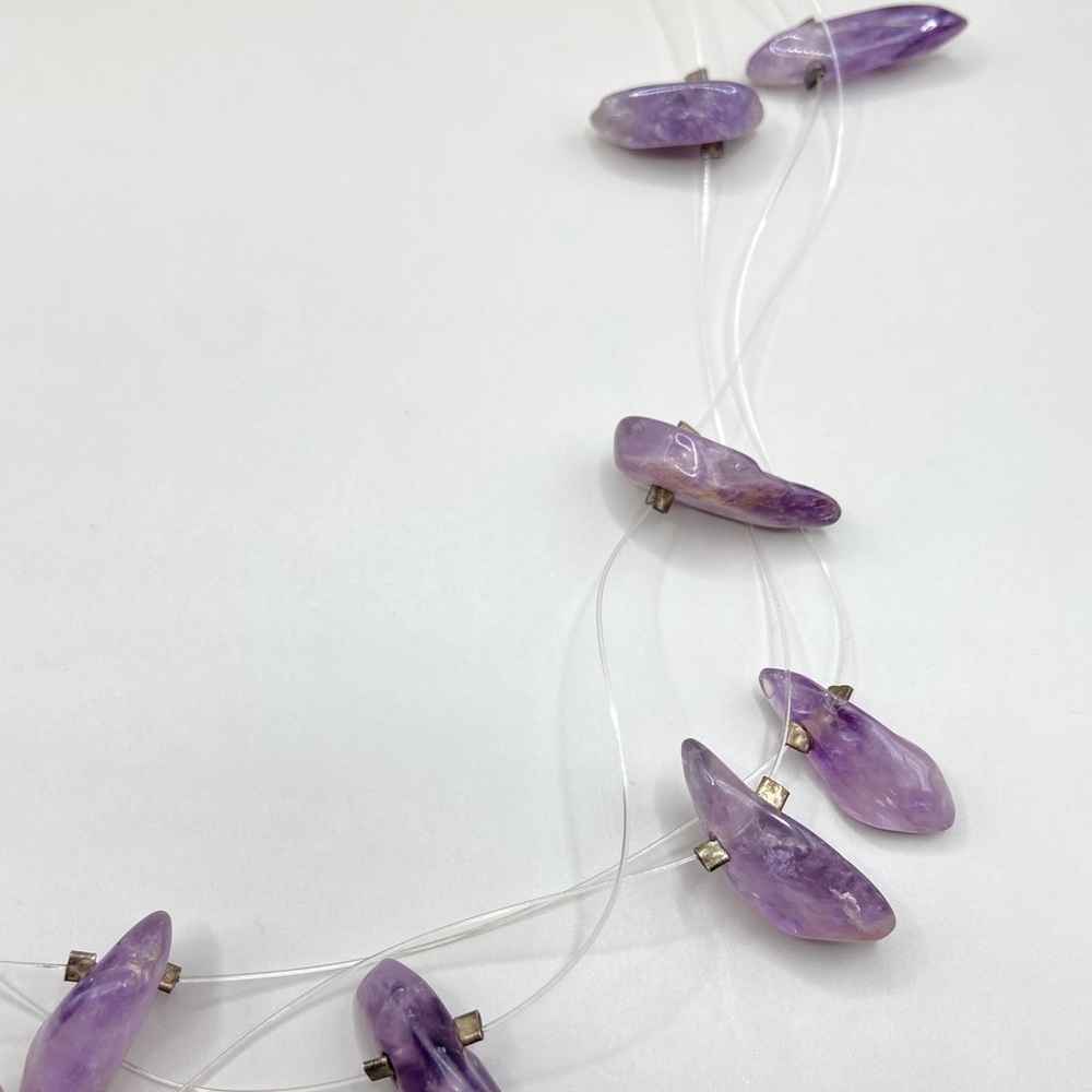 Vintage Amethyst Stone Chunk Necklace - Picture 3 of 9